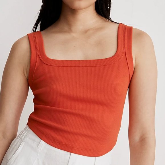 Madewell Tops - Madewell The Tailored Crop Tank Sleekhold Orange Size XL NWT